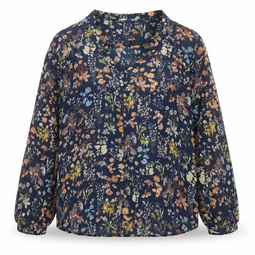 MNG Women's Multicoloured Floral Viscose Long Sleeve Tunic Blouse Size 12