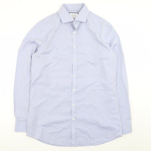 Charles Tyrwhitt Men's Blue Extra Slim Fit Non-Iron Dress Shirt 16.5in