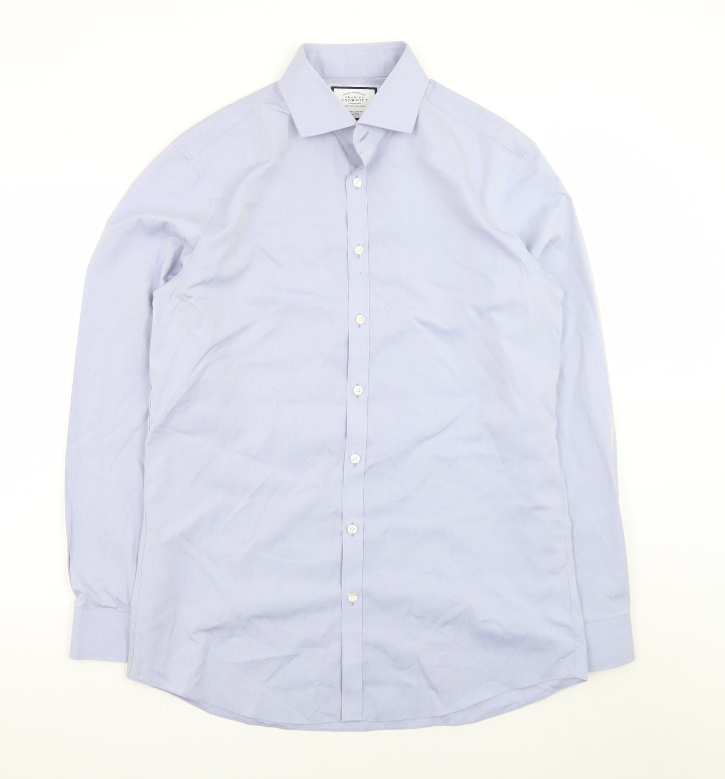 Charles Tyrwhitt Men's Blue Extra Slim Fit Non-Iron Dress Shirt 16.5in
