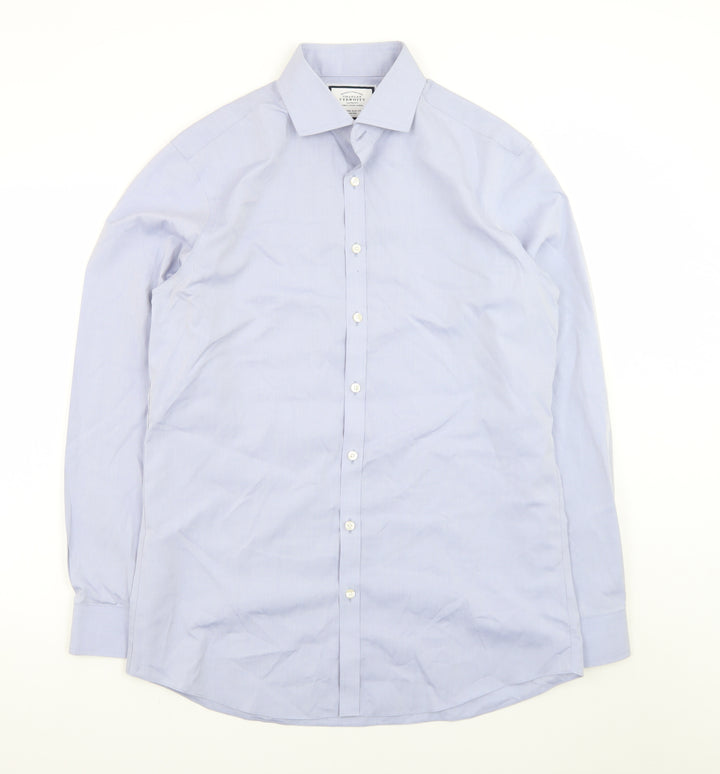 Charles Tyrwhitt Men's Blue Extra Slim Fit Non-Iron Dress Shirt 16.5in