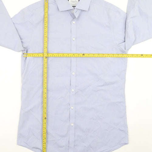 Charles Tyrwhitt Men's Blue Extra Slim Fit Non-Iron Dress Shirt 16.5in