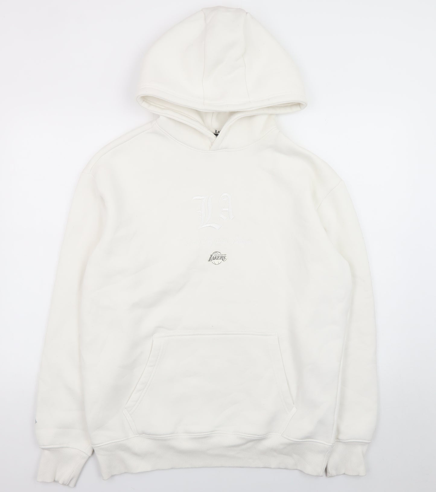 NBA Men’s White LA Lakers Pullover Hoodie Medium Fleece Sportswear
