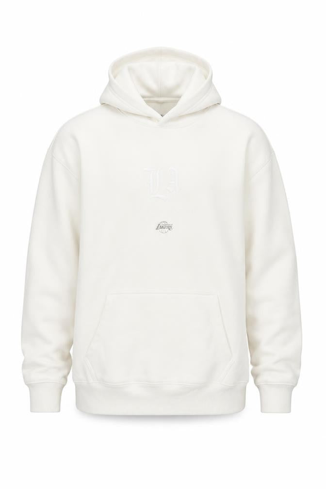 NBA Men’s White LA Lakers Pullover Hoodie Medium Fleece Sportswear
