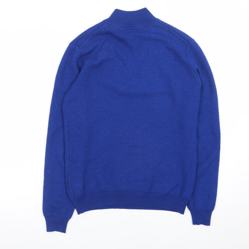 XV Kings Men's Blue Wool Blend 1/2 Zip Jumper Size S