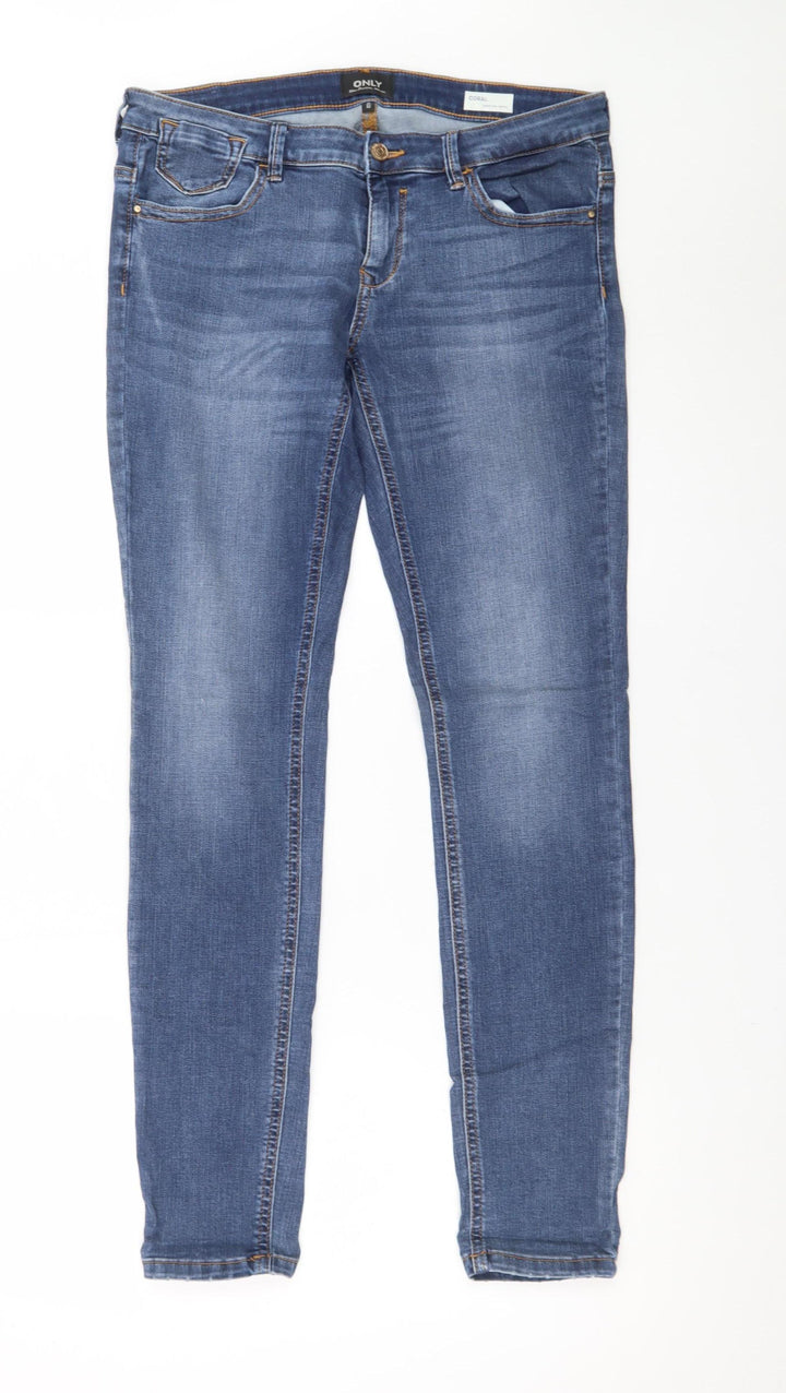 ONLY Women’s Blue Skinny Jeans Size 14 Regular Mid Rise Denim