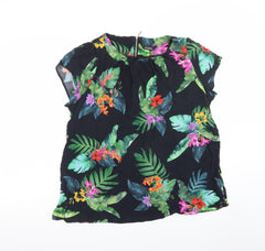 Evans Women’s Multicoloured Floral Chiffon Tunic Blouse Size 18