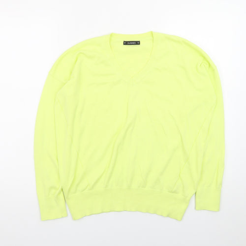 Dunnes Men Yellow V-Neck Cotton Pullover Jumper Small