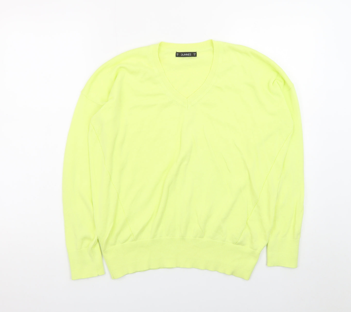 Dunnes Men Yellow V-Neck Cotton Pullover Jumper Small