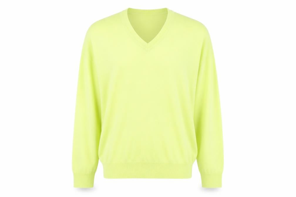 Front view of Dunnes Men Yellow V-Neck Cotton jumper Small