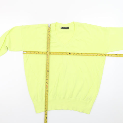 Dunnes Men Yellow V-Neck Cotton Pullover Jumper Small