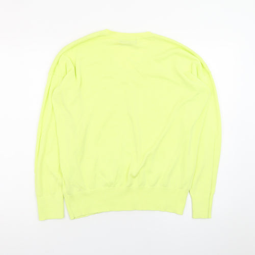 Dunnes Men Yellow V-Neck Cotton Pullover Jumper Small