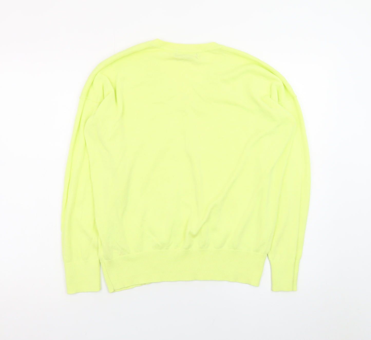 Dunnes Men Yellow V-Neck Cotton Pullover Jumper Small