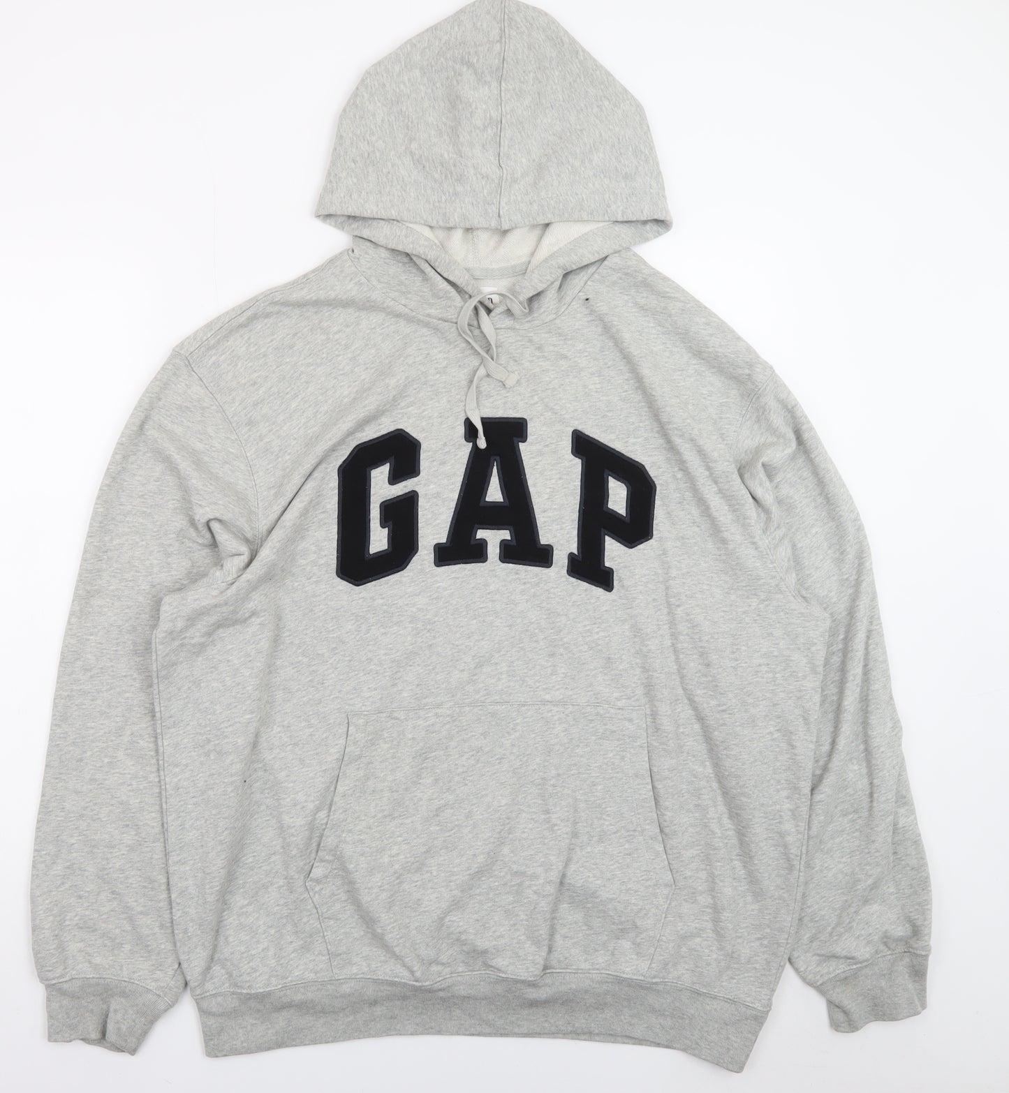GAP Men's Grey XL Pullover Hoodie with Logo Fleece Sweatshirt