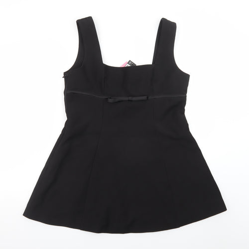 PrettyLittleThing Women’s Black A-Line Sleeveless Bow Dress Size 16