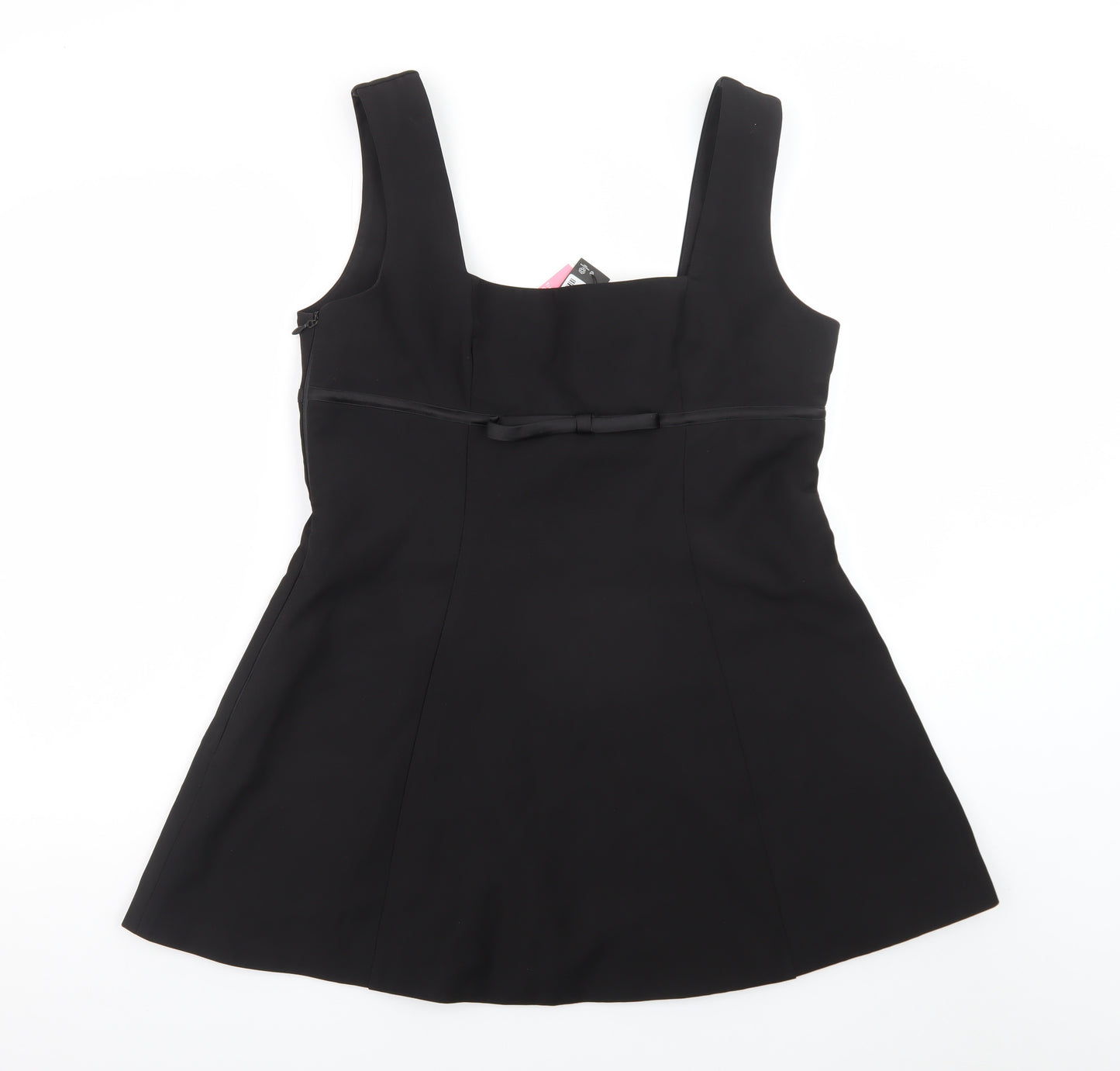 PrettyLittleThing Women’s Black A-Line Sleeveless Bow Dress Size 16
