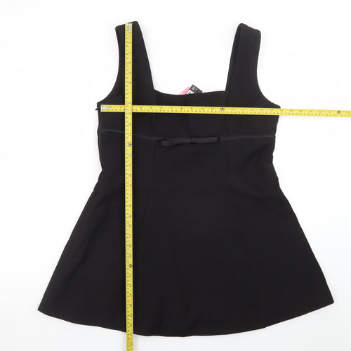 PrettyLittleThing Women’s Black A-Line Sleeveless Bow Dress Size 16