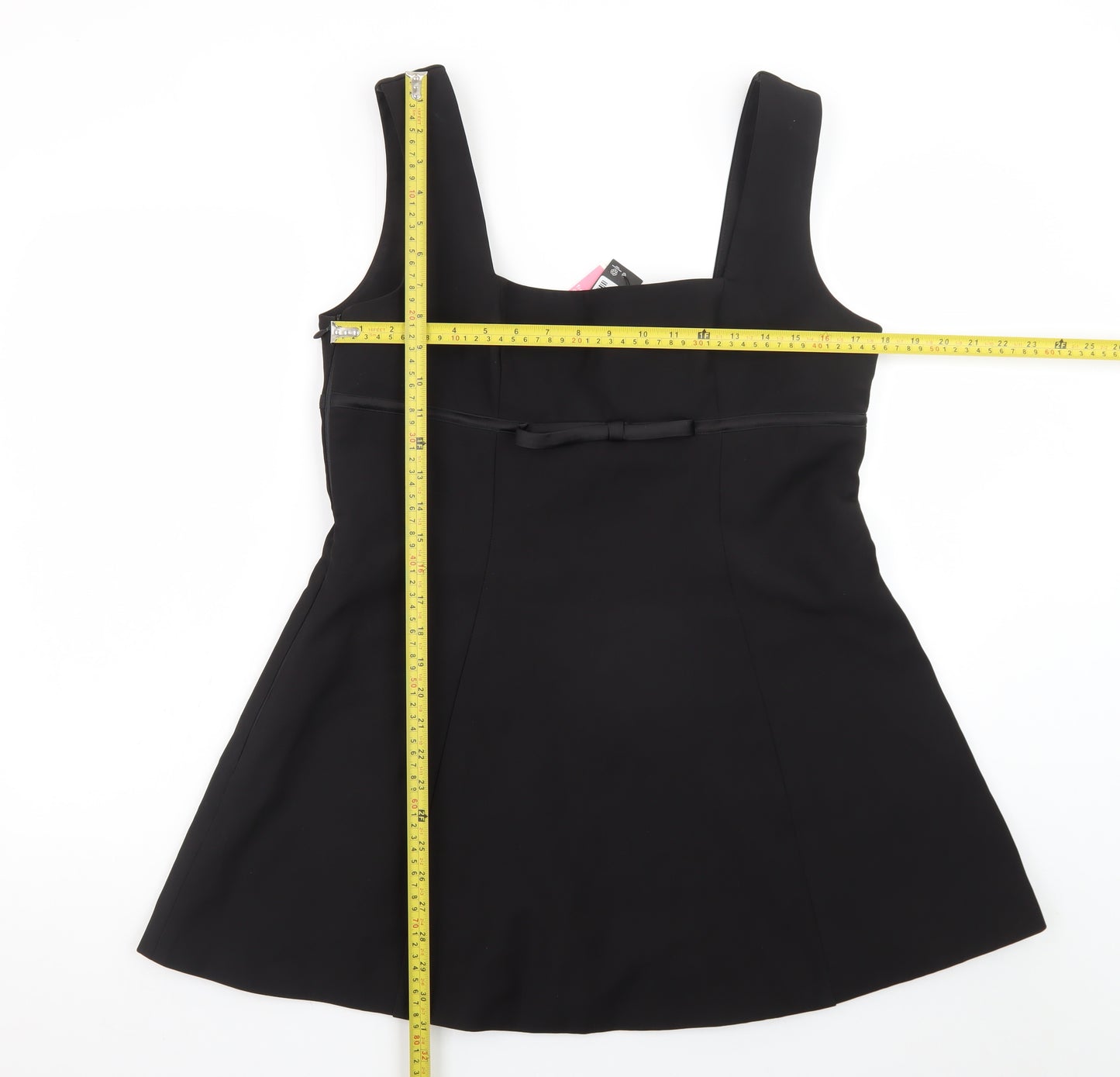 PrettyLittleThing Women’s Black A-Line Sleeveless Bow Dress Size 16