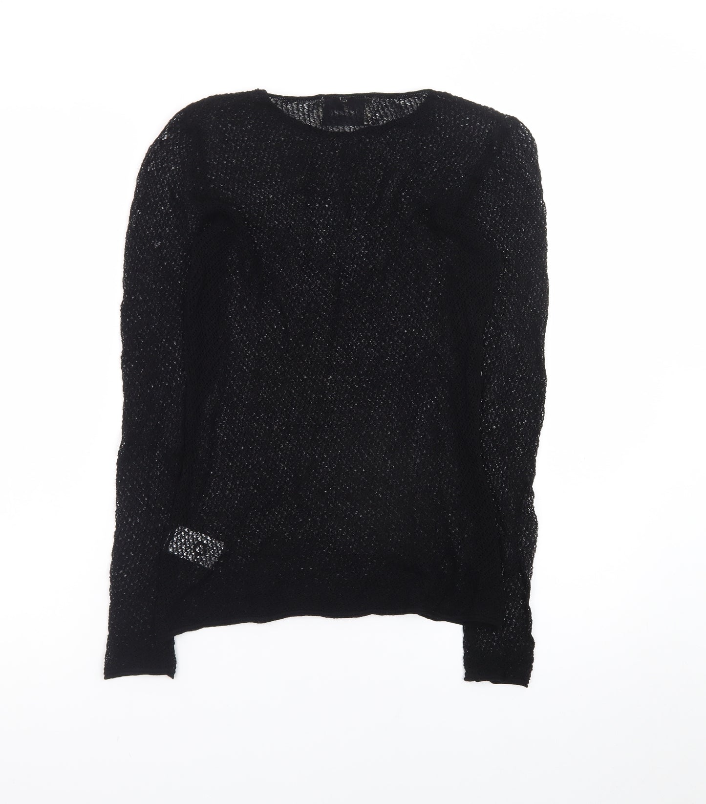 Unison Women's Black Knit Long Sleeve Blouse M