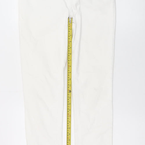 Gallery Women White Size 14 Straight Stretch Jeans