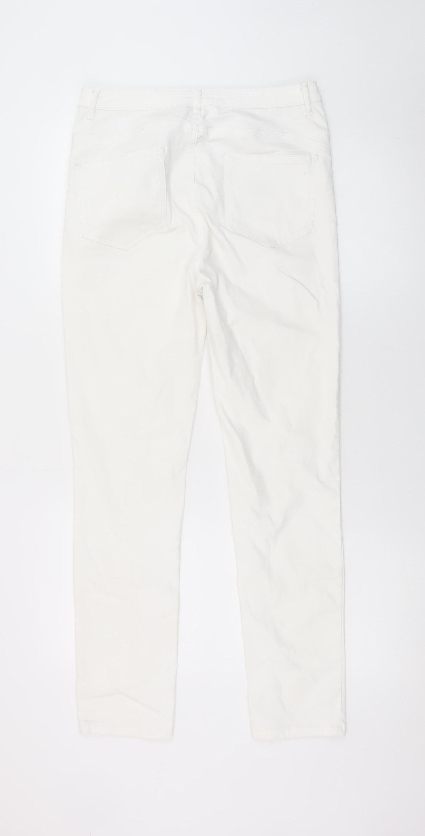 Gallery Women White Size 14 Straight Stretch Jeans