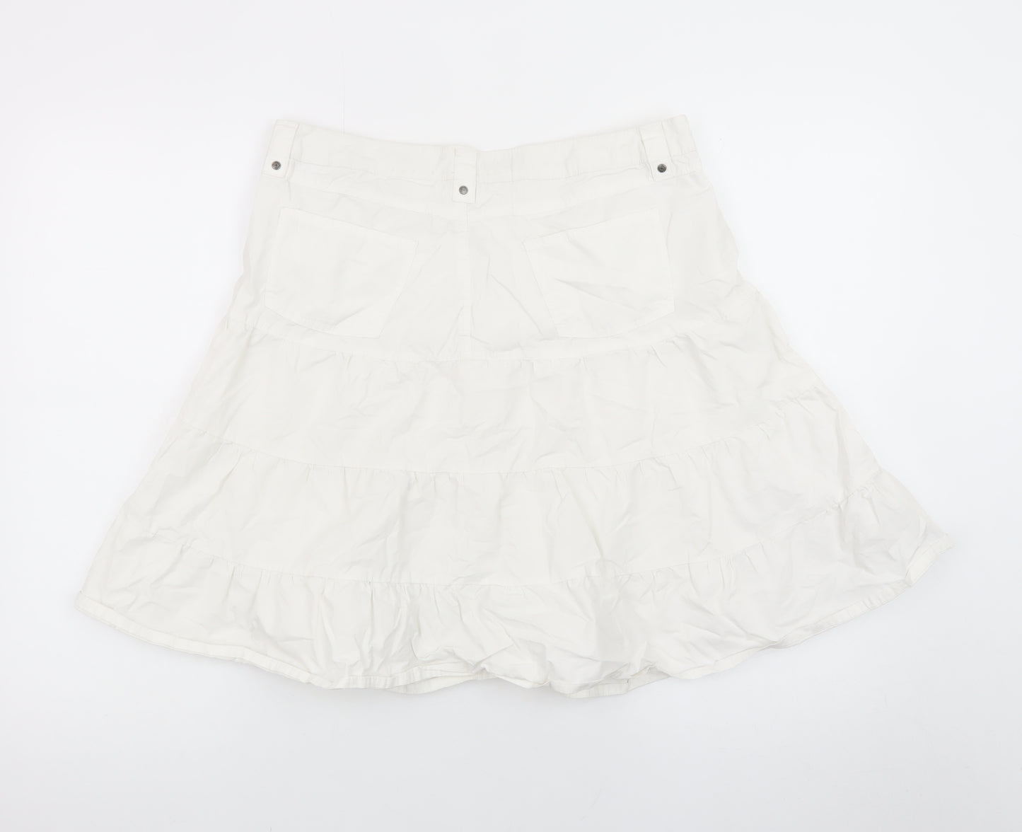 Clockhouse Women's White Cotton Flared Short Skirt Size 12