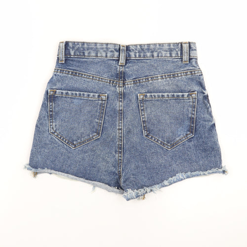 Primark Women Blue Size 6 High Rise Cut-Off Denim Shorts