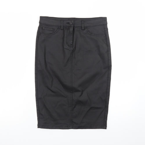 Next Women’s Black Pencil Skirt Size 8 Stretch Viscose Blend