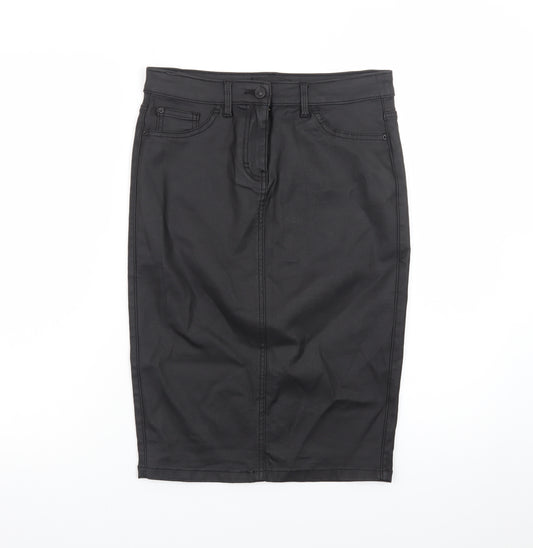 Next Women’s Black Pencil Skirt Size 8 Stretch Viscose Blend