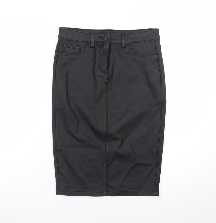 Next Women’s Black Pencil Skirt Size 8 Stretch Viscose Blend