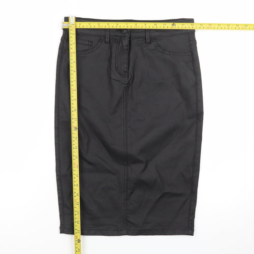 Next Women’s Black Pencil Skirt Size 8 Stretch Viscose Blend