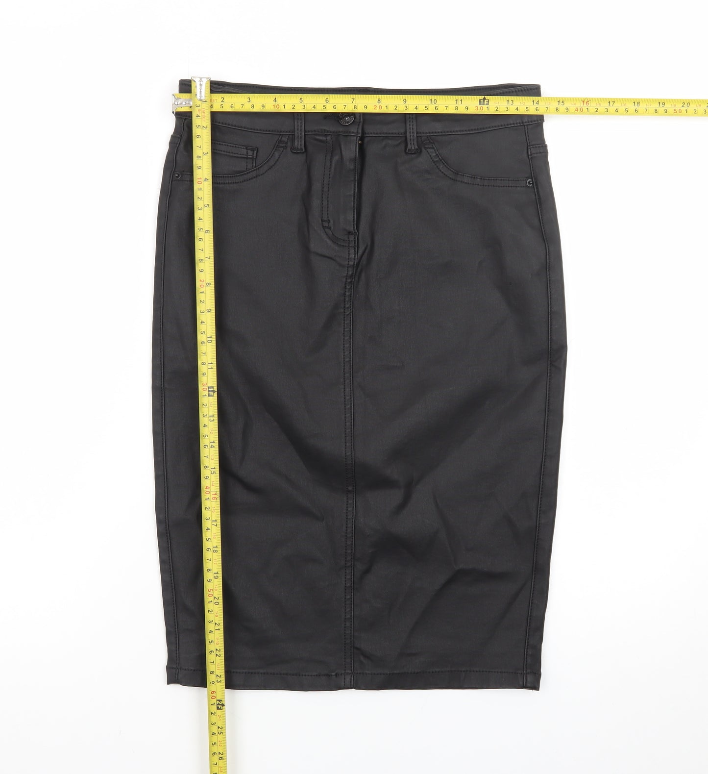 Next Women’s Black Pencil Skirt Size 8 Stretch Viscose Blend