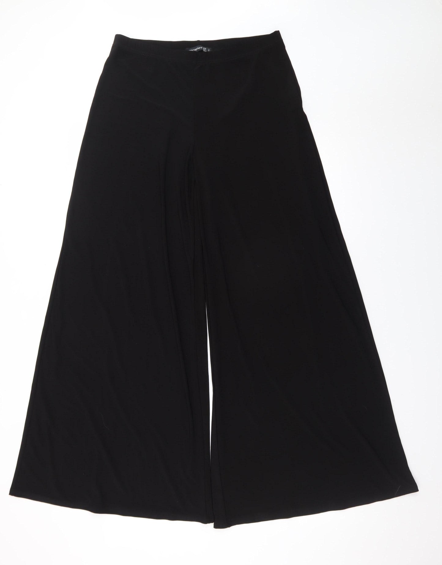 Atmosphere Womens Black Wide-Leg High Waist Jersey Trousers Size 14