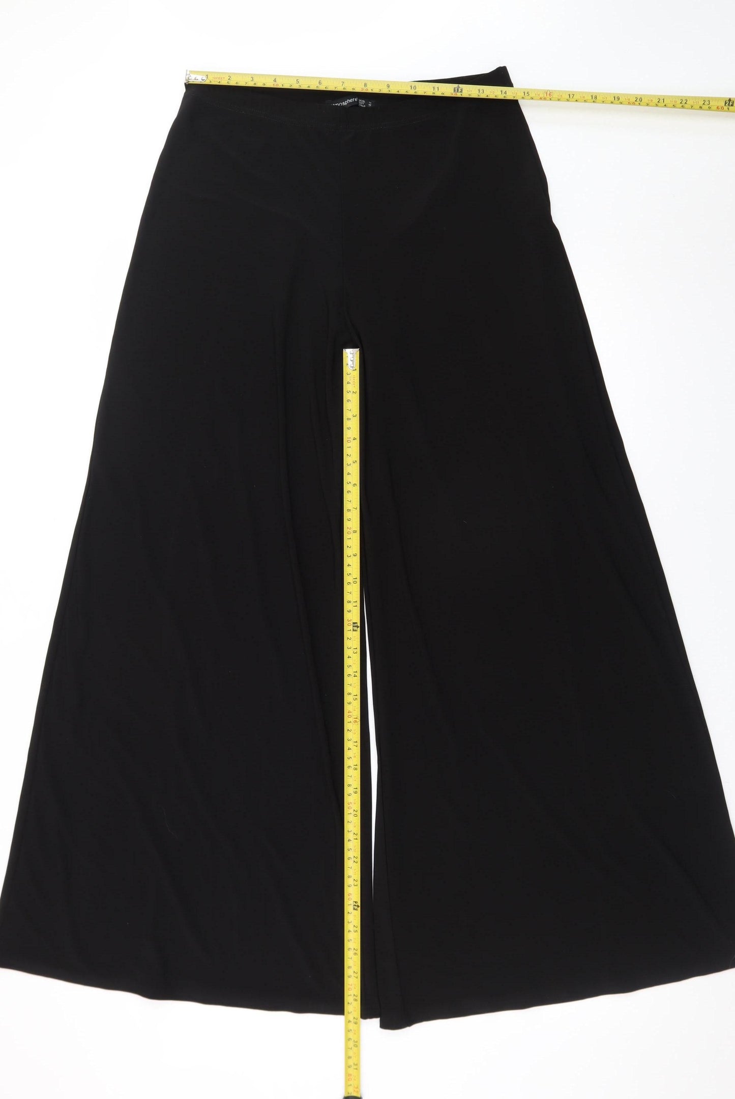 Atmosphere Womens Black Wide-Leg High Waist Jersey Trousers Size 14