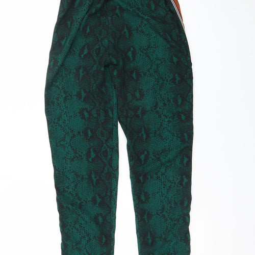 ONLY Women's Green Snake Print Jogger Trousers Size 6 Elastic Waist