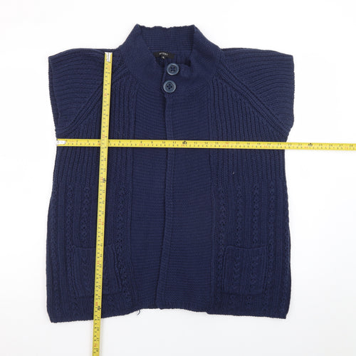 Mystify Womens Blue Sleeveless Knit Cardigan XL