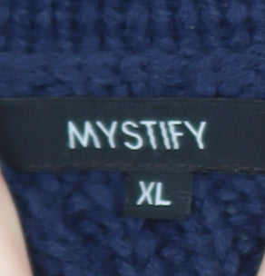 Mystify Womens Blue Sleeveless Knit Cardigan XL