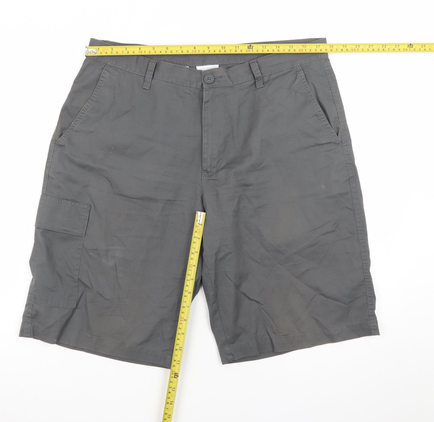 Columbia Mens Grey 36 Cargo Shorts Cotton Outdoor Travel