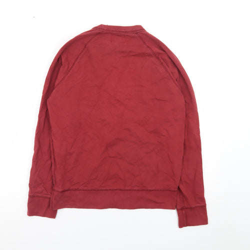 Dockers Men Red Long Sleeve Regular Fit Cotton T-Shirt Size S