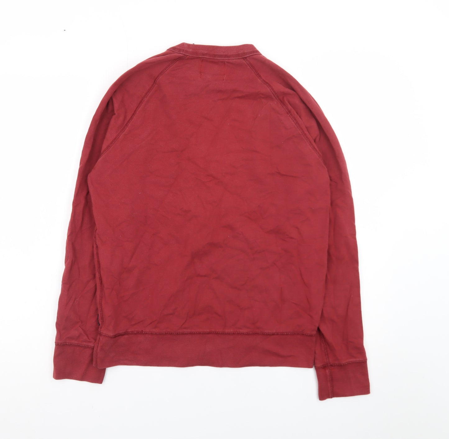 Dockers Men Red Long Sleeve Regular Fit Cotton T-Shirt Size S