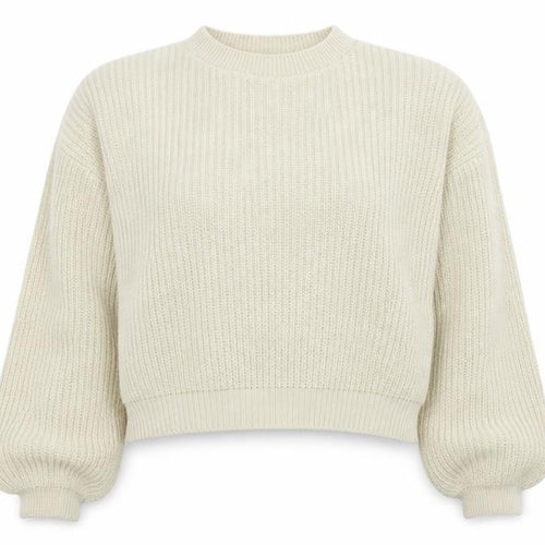 Boohoo Women's Beige Mock Neck Chunky Knit Pullover Jumper Size M