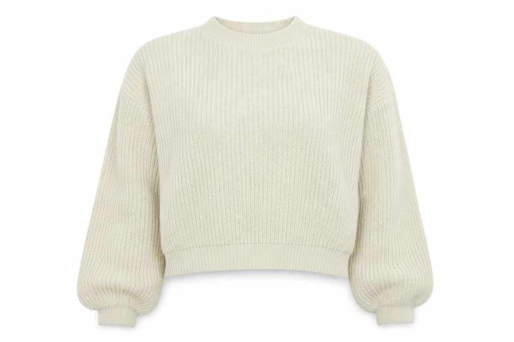 Boohoo Women's Beige Mock Neck Chunky Knit Pullover Jumper Size M