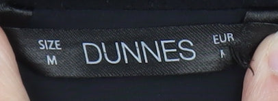 Dunnes Men’s Black Quilted Hooded Long Coat Size M Winter