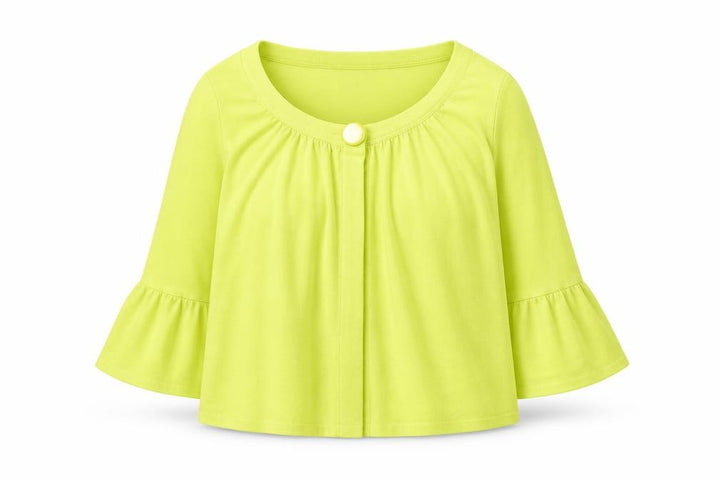 Wallis Women Yellow 3/4 Sleeve Scoop Neck Cardigan Size 14