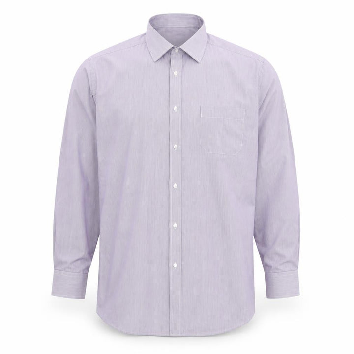 Debenhams Men's Purple Striped Long Sleeve Button-Up Shirt 16.5in