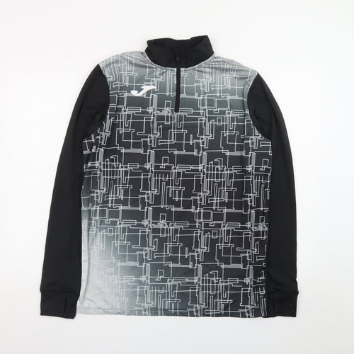 Joma Men's Black M Geometric 1/4 Zip Track Jacket