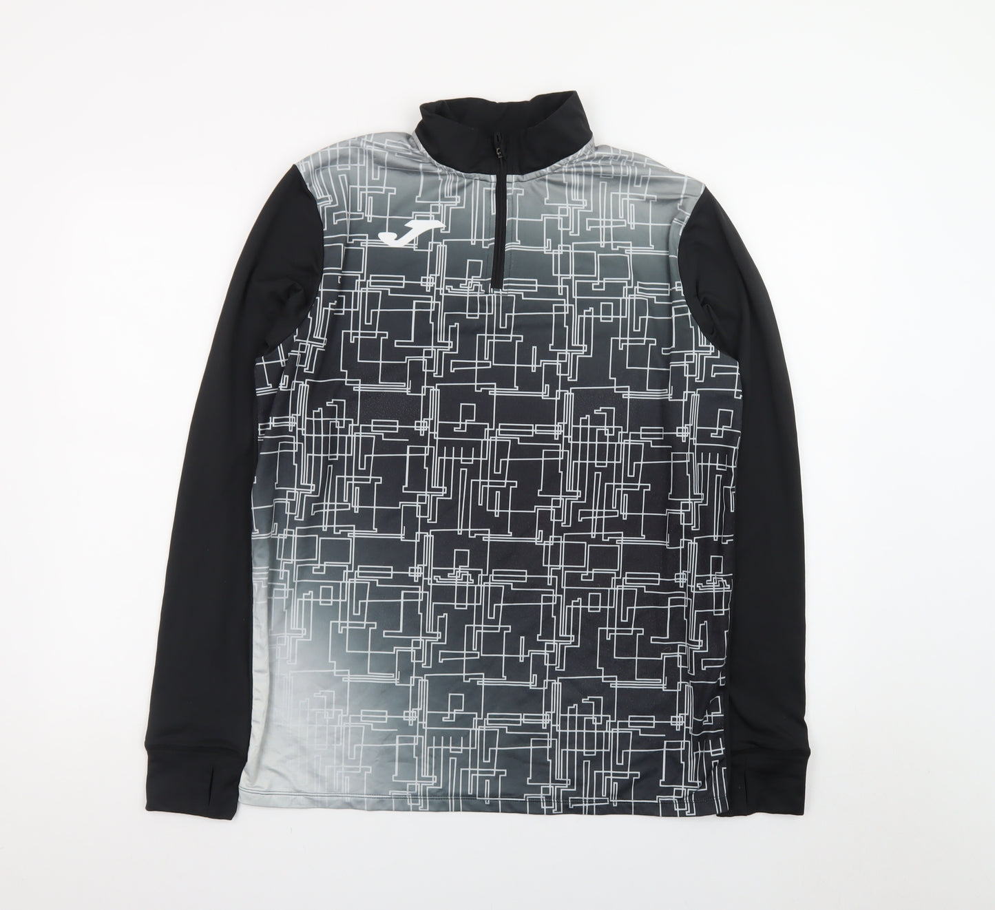 Joma Men's Black M Geometric 1/4 Zip Track Jacket