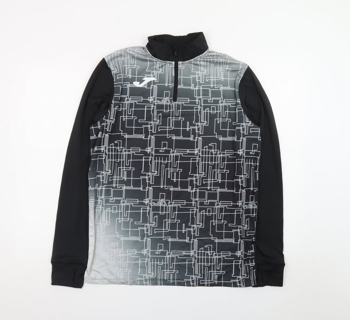 Joma Men's Black M Geometric 1/4 Zip Track Jacket
