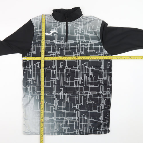 Joma Men's Black M Geometric 1/4 Zip Track Jacket
