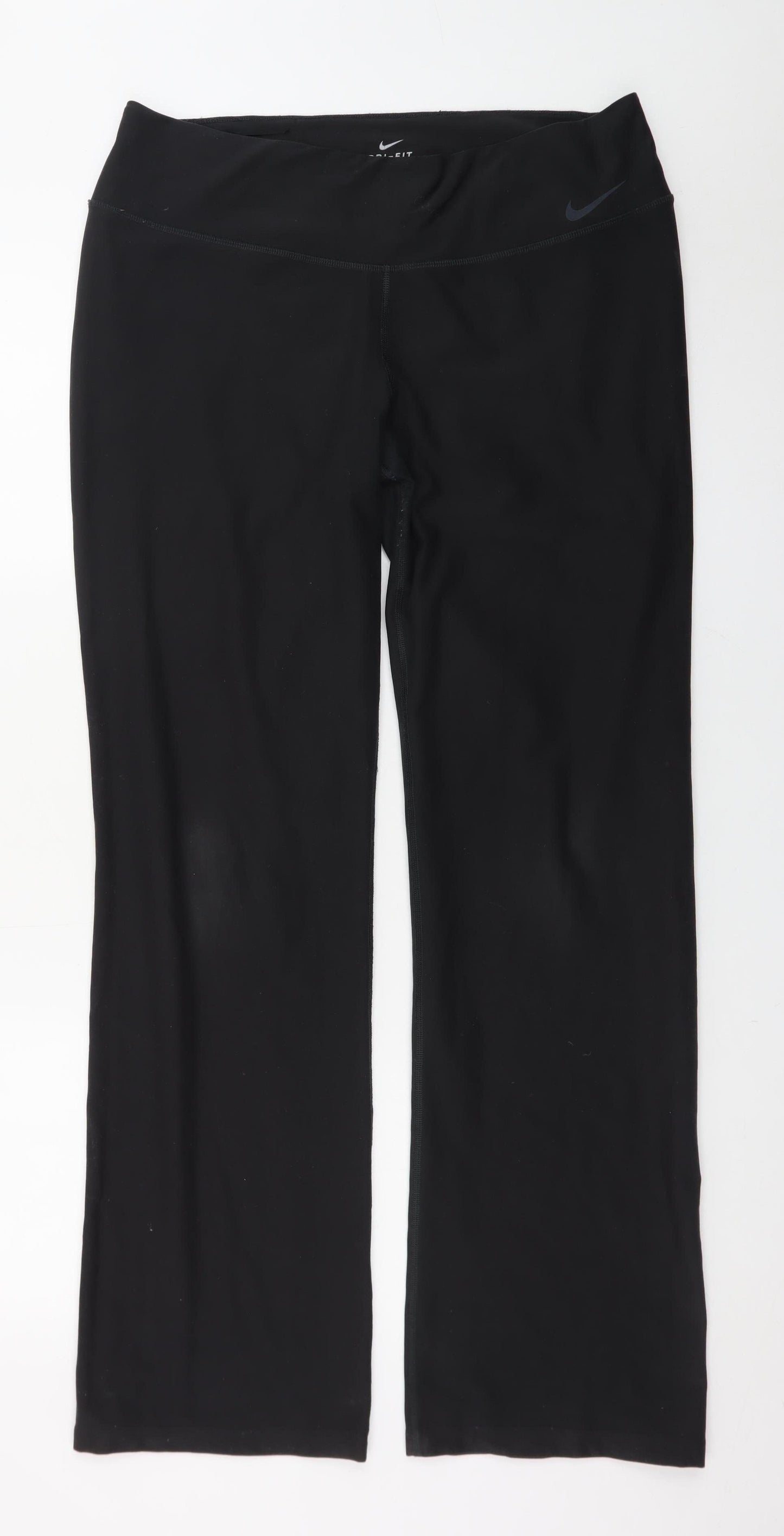 Nike Women's Black Dri-FIT XL Straight Leg Sports Trousers