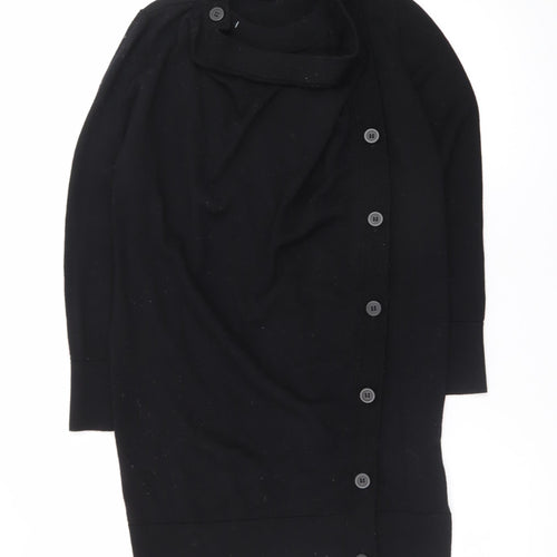 COS Women Black Wool Long Sleeve Button Cardigan XS